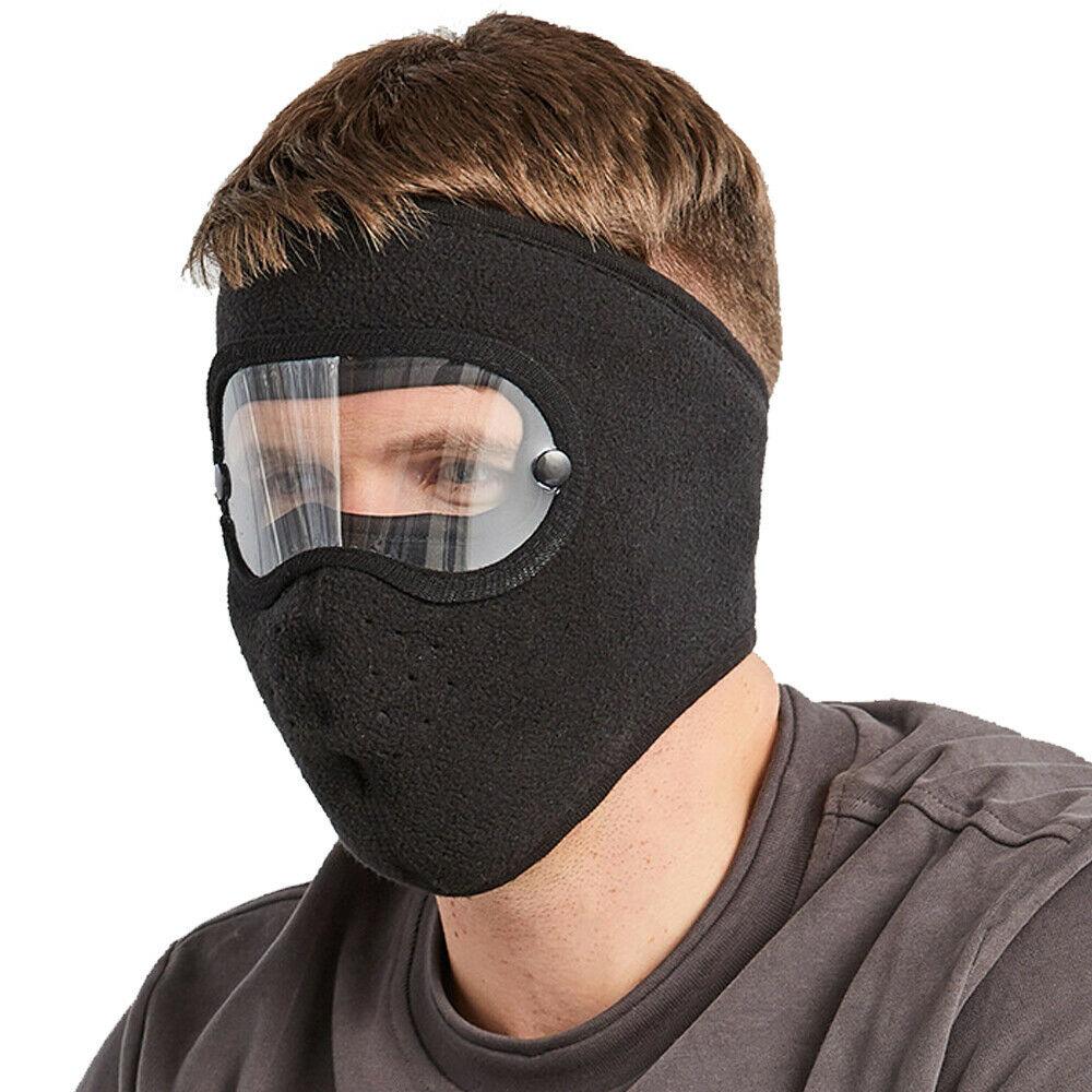 Windproof Anti Dust Face Mask Cycling Ski Breathable Masks Fleece Face Shield Hood Caps with HD Goggles Cycling Cap Balaclava  Skating Hat Motorbike Biker Racing Breather Mask Tactical Airsoft Cap Scarf Mask Ski Hat Spring Summer For Men Women Stevvex