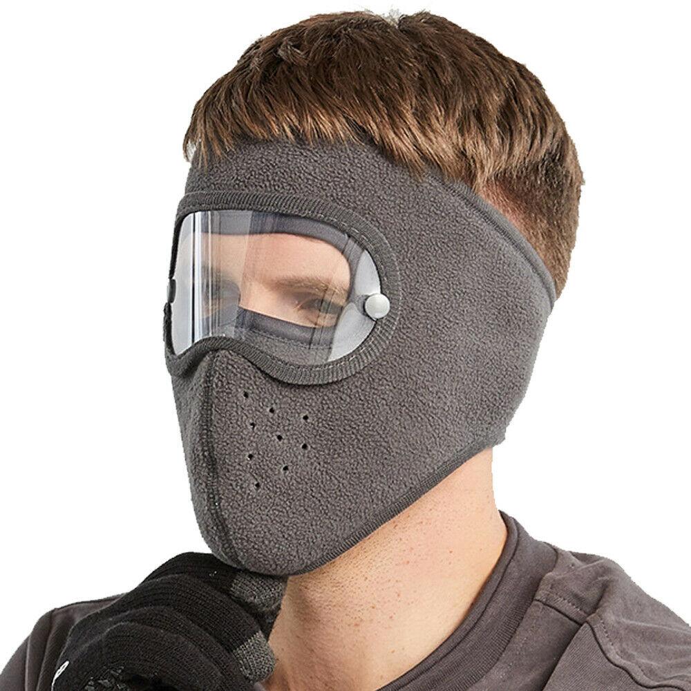 Windproof Anti Dust Face Mask Cycling Ski Breathable Masks Fleece Face Shield Hood Caps with HD Goggles Cycling Cap Balaclava  Skating Hat Motorbike Biker Racing Breather Mask Tactical Airsoft Cap Scarf Mask Ski Hat Spring Summer For Men Women Stevvex