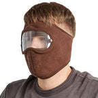 Windproof Anti Dust Face Mask Cycling Ski Breathable Masks Fleece Face Shield Hood Caps with HD Goggles Cycling Cap Balaclava  Skating Hat Motorbike Biker Racing Breather Mask Tactical Airsoft Cap Scarf Mask Ski Hat Spring Summer For Men Women Stevvex