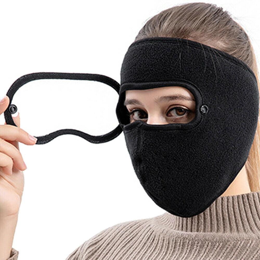 Windproof Anti Dust Face Mask Cycling Ski Breathable Masks Fleece Face Shield Hood Caps with HD Goggles Cycling Cap Balaclava  Skating Hat Motorbike Biker Racing Breather Mask Tactical Airsoft Cap Scarf Mask Ski Hat Spring Summer For Men Women Stevvex