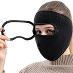 Windproof Anti Dust Face Mask Cycling Ski Breathable Masks Fleece Face Shield Hood Caps with HD Goggles Cycling Cap Balaclava  Skating Hat Motorbike Biker Racing Breather Mask Tactical Airsoft Cap Scarf Mask Ski Hat Spring Summer For Men Women Stevvex