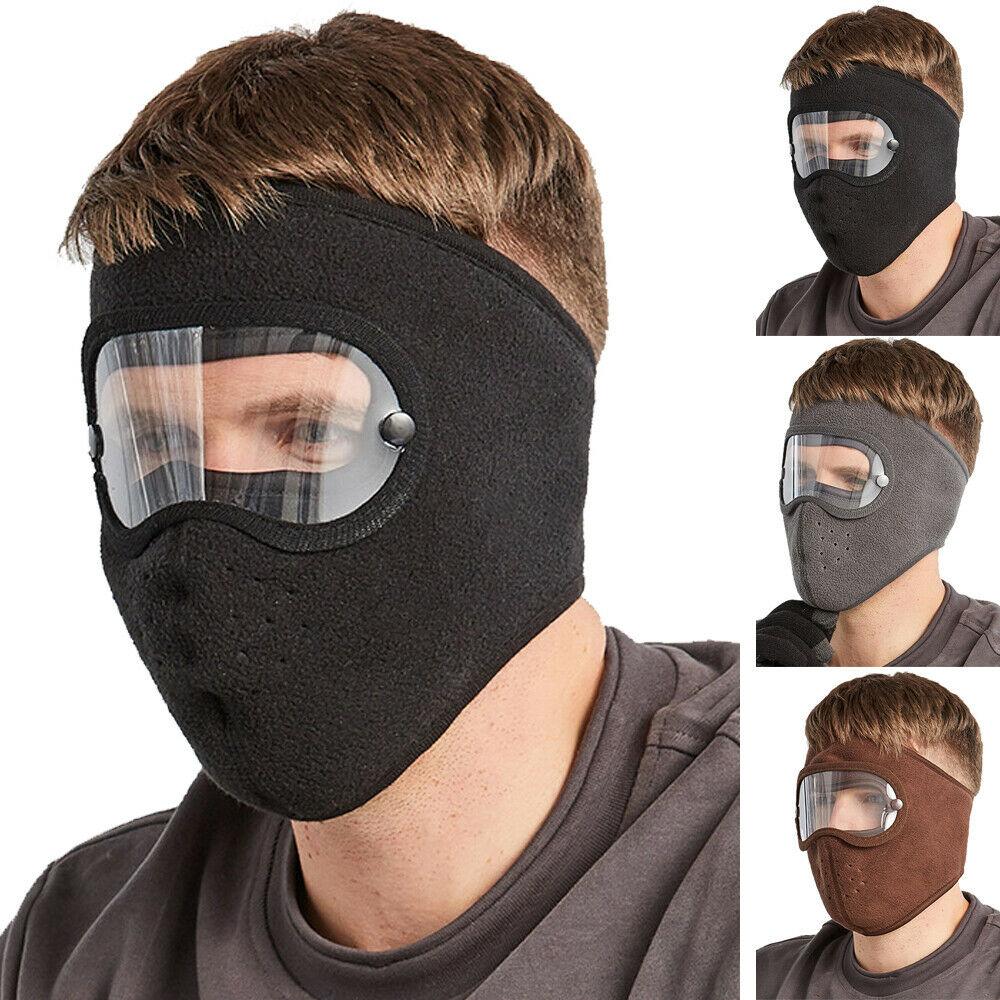 Windproof Anti Dust Face Mask Cycling Ski Breathable Masks Fleece Face Shield Hood Caps with HD Goggles Cycling Cap Balaclava  Skating Hat Motorbike Biker Racing Breather Mask Tactical Airsoft Cap Scarf Mask Ski Hat Spring Summer For Men Women Stevvex