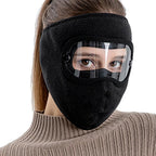Windproof Anti Dust Face Mask Cycling Ski Breathable Masks Fleece Face Shield Hood Caps with HD Goggles Cycling Cap Balaclava  Skating Hat Motorbike Biker Racing Breather Mask Tactical Airsoft Cap Scarf Mask Ski Hat Spring Summer For Men Women Stevvex