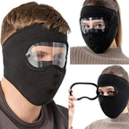Windproof Anti Dust Face Mask Cycling Ski Breathable Masks Fleece Face Shield Hood Caps with HD Goggles Cycling Cap Balaclava  Skating Hat Motorbike Biker Racing Breather Mask Tactical Airsoft Cap Scarf Mask Ski Hat Spring Summer For Men Women Stevvex