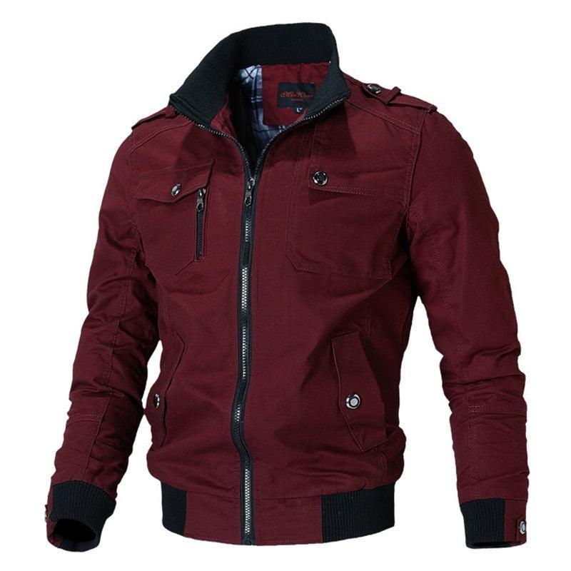 Windproof Bomber Jacket Men Fashion Casual Windbreaker Jacket Lightweight Running Windbreaker Outdoor Golf Fashion Elegant Red Jacket Men Spring Autumn New Slim Fit Jacket Men's Clothing Stevvex