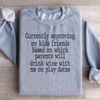 Wine Play Dates Sweatshirt Peachy Sunday