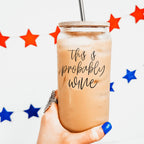 17oz Glass Tumbler With Bamboo Lid, 2 Stainless Straws and Straw Cleaner BandsCo Straps