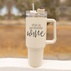 Probably Wine 40oz Tumbler - Insulated Stainless Travel Cup, Funny Wine Flask BandsCo Straps