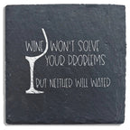 Slate Coaster Hand-Stamped Artisan Drink Coaster With Cork Feet - USA Slate BandsCo Straps