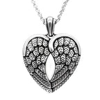 Winged Heart Mother Pearl Pendant Necklace For Women