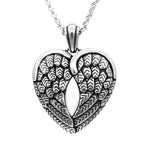 Winged Heart Mother Pearl Pendant Necklace For Women