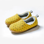 Winter Autumn New Stylish Home Mens Warm Shoes Thick Sole Bedroom Non Slip Wrapped Heel Slippers Women Felt Shoes Slip-On Knit Slippers Memory Foam Slippers