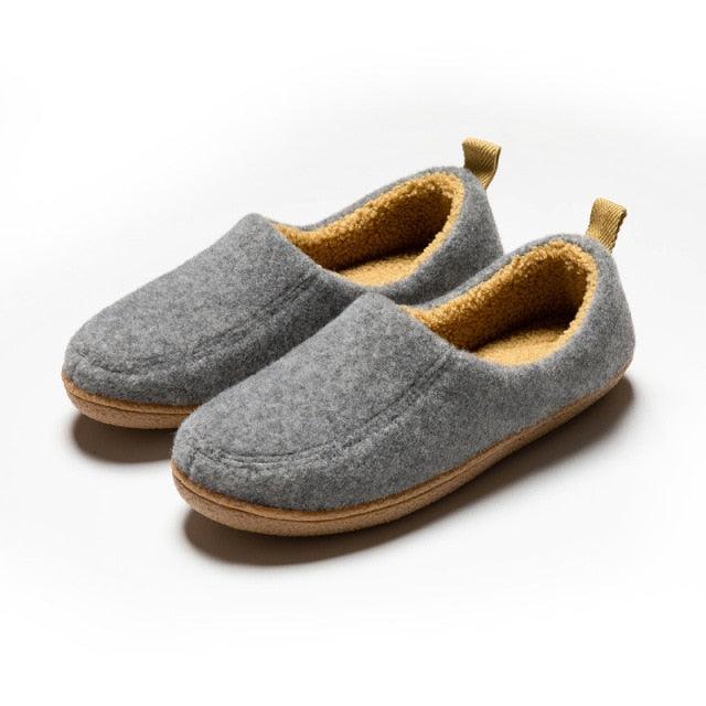 Winter Autumn New Stylish Home Mens Warm Shoes Thick Sole Bedroom Non Slip Wrapped Heel Slippers Women Felt Shoes Slip-On Knit Slippers Memory Foam Slippers