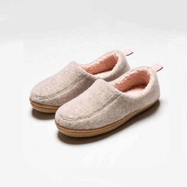 Winter Autumn New Stylish Home Mens Warm Shoes Thick Sole Bedroom Non Slip Wrapped Heel Slippers Women Felt Shoes Slip-On Knit Slippers Memory Foam Slippers