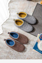 Winter Autumn New Stylish Home Mens Warm Shoes Thick Sole Bedroom Non Slip Wrapped Heel Slippers Women Felt Shoes Slip-On Knit Slippers Memory Foam Slippers