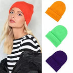 Winter Beanie Hats For Men And Women One Size Beanies Knitted Solid Cool Hat Girls Autumn Female Beanie Warm Comfortable Soft Casual Cap For Cold Weather Stevvex