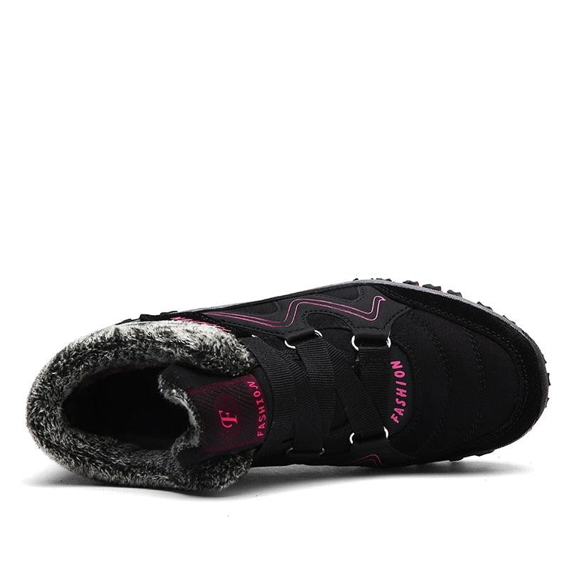 Winter Boots With Fur Warm Leather Snow Boots Mens Winter Work Casual Shoes High Top Rubber Ankle Boots Keep Warm Anti-Slip Soft Sole Warm Fur Lined Winter Ankle Booties Stevvex