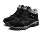 Winter Boots With Fur Warm Leather Snow Boots Mens Winter Work Casual Shoes High Top Rubber Ankle Boots Keep Warm Anti-Slip Soft Sole Warm Fur Lined Winter Ankle Booties Stevvex