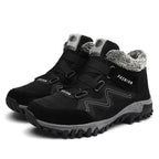 Winter Boots With Fur Warm Leather Snow Boots Mens Winter Work Casual Shoes High Top Rubber Ankle Boots Keep Warm Anti-Slip Soft Sole Warm Fur Lined Winter Ankle Booties Stevvex