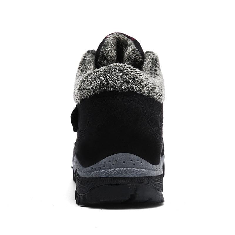 Winter Boots With Fur Warm Leather Snow Boots Mens Winter Work Casual Shoes High Top Rubber Ankle Boots Keep Warm Anti-Slip Soft Sole Warm Fur Lined Winter Ankle Booties Stevvex