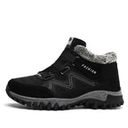 Winter Boots With Fur Warm Leather Snow Boots Mens Winter Work Casual Shoes High Top Rubber Ankle Boots Keep Warm Anti-Slip Soft Sole Warm Fur Lined Winter Ankle Booties Stevvex