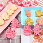 Winter Cartoon Biscuit Mould Christmas Cookie Cutters Christmas Molds ABS Plastic Baking Mould Cookie Tools Cake Decorating Tools Cartoon Cookie Christmas Tree Shaped Biscuit Molds Stevvex