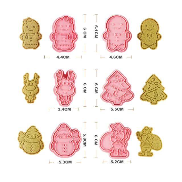 Winter Cartoon Biscuit Mould Christmas Cookie Cutters Christmas Molds ABS Plastic Baking Mould Cookie Tools Cake Decorating Tools Cartoon Cookie Christmas Tree Shaped Biscuit Molds Stevvex
