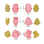 Winter Cartoon Biscuit Mould Christmas Cookie Cutters Christmas Molds ABS Plastic Baking Mould Cookie Tools Cake Decorating Tools Cartoon Cookie Christmas Tree Shaped Biscuit Molds Stevvex