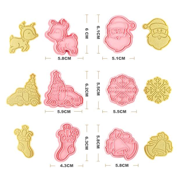 Winter Cartoon Biscuit Mould Christmas Cookie Cutters Christmas Molds ABS Plastic Baking Mould Cookie Tools Cake Decorating Tools Cartoon Cookie Christmas Tree Shaped Biscuit Molds Stevvex