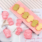 Winter Cartoon Biscuit Mould Christmas Cookie Cutters Christmas Molds ABS Plastic Baking Mould Cookie Tools Cake Decorating Tools Cartoon Cookie Christmas Tree Shaped Biscuit Molds Stevvex