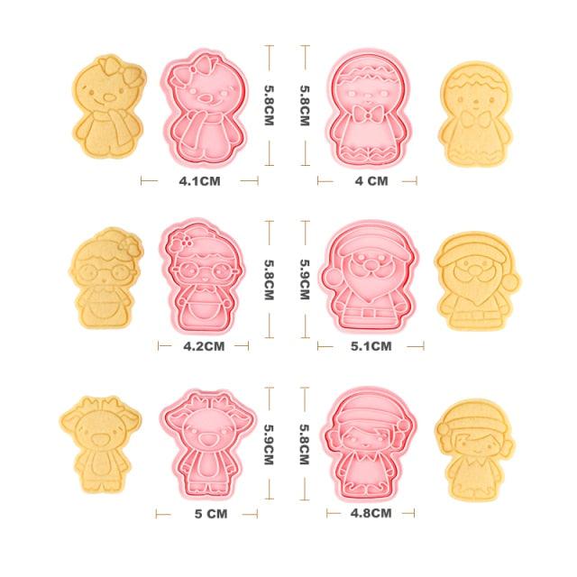 Winter Cartoon Biscuit Mould Christmas Cookie Cutters Christmas Molds ABS Plastic Baking Mould Cookie Tools Cake Decorating Tools Cartoon Cookie Christmas Tree Shaped Biscuit Molds Stevvex