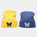 Winter Comfortable Butterfly Warm Caps Soft Elastic Outdoor Elegant Cap For Women And Men Stretchy Cold Weather Caps Stevvex