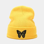 Winter Comfortable Butterfly Warm Caps Soft Elastic Outdoor Elegant Cap For Women And Men Stretchy Cold Weather Caps Stevvex