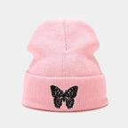 Winter Comfortable Butterfly Warm Caps Soft Elastic Outdoor Elegant Cap For Women And Men Stretchy Cold Weather Caps Stevvex