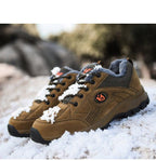 Winter Couple Outdoor Hiking Shoes Winter Warm Men's Shoe Lightweight Non-Slip Sneakers Low Top Walking Shoes For Outdoor Trailing Walking Climbing Running Shoes For Cold Weather Stevvex