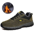 Winter Couple Outdoor Hiking Shoes Winter Warm Men's Shoe Lightweight Non-Slip Sneakers Low Top Walking Shoes For Outdoor Trailing Walking Climbing Running Shoes For Cold Weather Stevvex