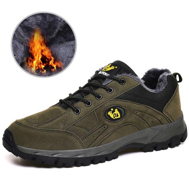 Winter Couple Outdoor Hiking Shoes Winter Warm Men's Shoe Lightweight Non-Slip Sneakers Low Top Walking Shoes For Outdoor Trailing Walking Climbing Running Shoes For Cold Weather Stevvex