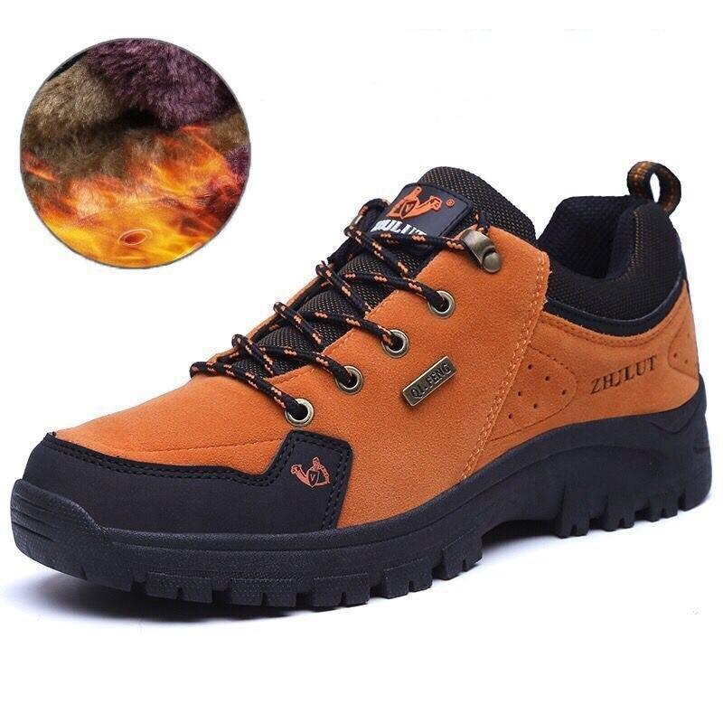 Winter Couple Warm Hiking Shoes Outdoor Sports Thick-Soled Wear-Resistant Non-Slip Low Cut Hiking Shoes Wide Breathable Slip Resistant Hiking Mountain Biking Outdoor Shoes Stevvex