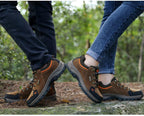 Winter Couple Warm Hiking Shoes Outdoor Sports Thick-Soled Wear-Resistant Non-Slip Low Cut Hiking Shoes Wide Breathable Slip Resistant Hiking Mountain Biking Outdoor Shoes Stevvex