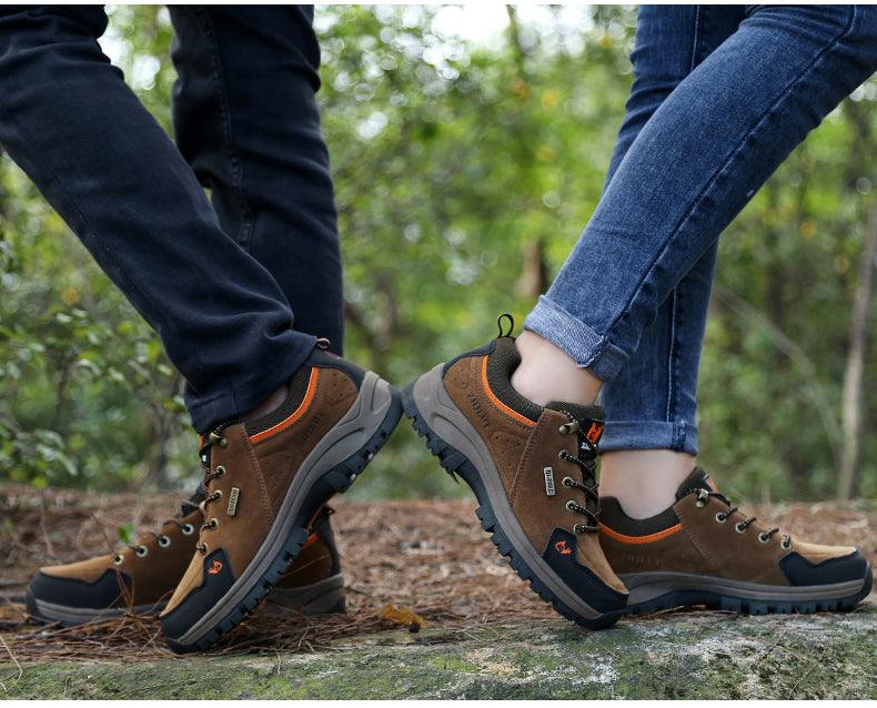 Winter Couple Warm Hiking Shoes Outdoor Sports Thick-Soled Wear-Resistant Non-Slip Low Cut Hiking Shoes Wide Breathable Slip Resistant Hiking Mountain Biking Outdoor Shoes Stevvex