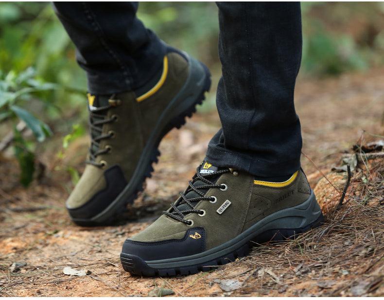 Winter Couple Warm Hiking Shoes Outdoor Sports Thick-Soled Wear-Resistant Non-Slip Low Cut Hiking Shoes Wide Breathable Slip Resistant Hiking Mountain Biking Outdoor Shoes Stevvex
