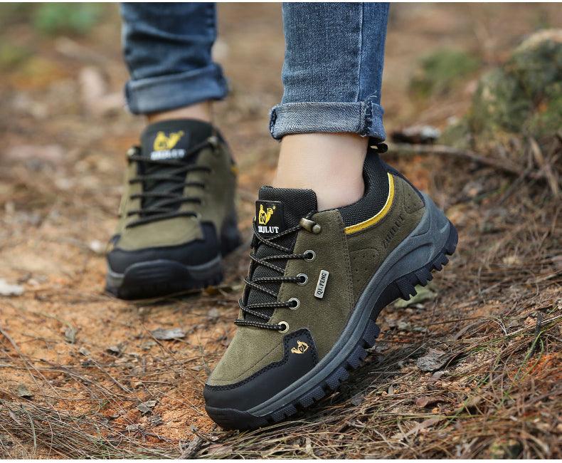 Winter Couple Warm Hiking Shoes Outdoor Sports Thick-Soled Wear-Resistant Non-Slip Low Cut Hiking Shoes Wide Breathable Slip Resistant Hiking Mountain Biking Outdoor Shoes Stevvex