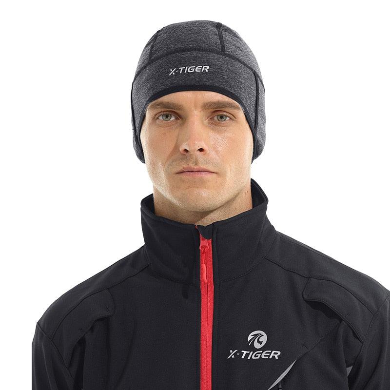 Winter Cycling Cap Windproof Thermal Ski Cap Running Skiing Motorcycle Riding Hat Men Women Bike Cycling Headwear Winter Cycling Caps for Men Women Windproof Cycling Hat with Sun Visor Under Helmet Liner Black Stevvex