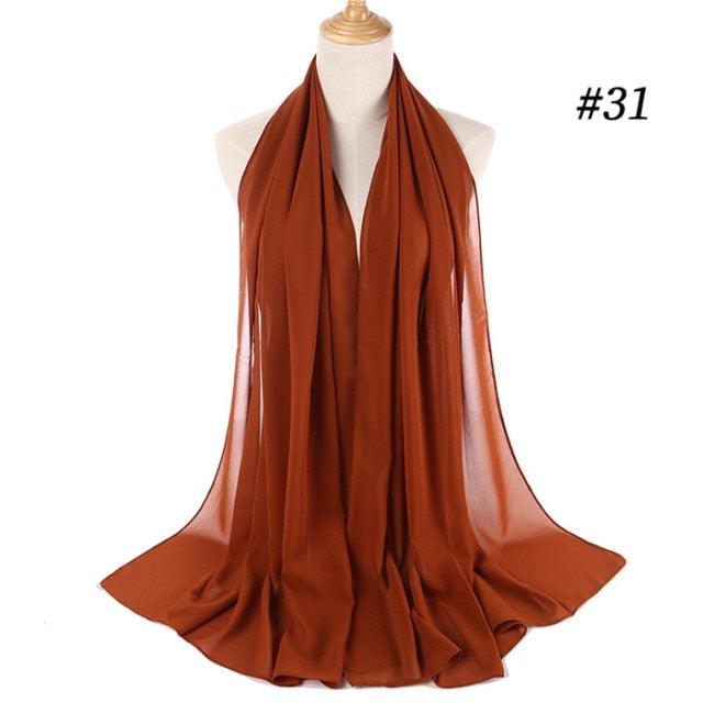 Winter Fashion Long Solid Color Soft Muslim Bubble Chiffon Hijab Scarf Shawls Hijab Elegant Scarf Wrap Lightweight Islamic Head Wear Escharpe Shawls Headband Wraps Lightweight Head Scarves Ladies Hijabs For  Women Stevvex