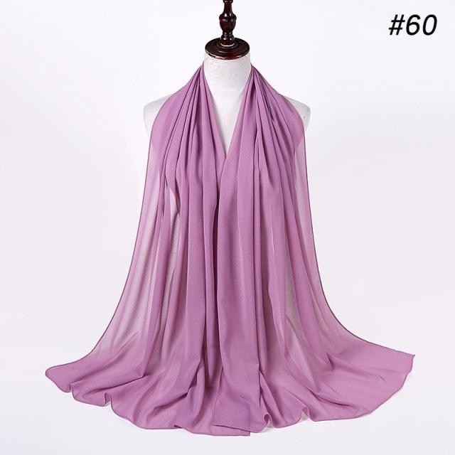 Winter Fashion Long Solid Color Soft Muslim Bubble Chiffon Hijab Scarf Shawls Hijab Elegant Scarf Wrap Lightweight Islamic Head Wear Escharpe Shawls Headband Wraps Lightweight Head Scarves Ladies Hijabs For  Women Stevvex