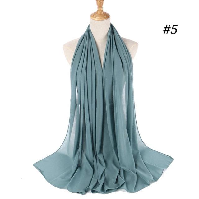 Winter Fashion Long Solid Color Soft Muslim Bubble Chiffon Hijab Scarf Shawls Hijab Elegant Scarf Wrap Lightweight Islamic Head Wear Escharpe Shawls Headband Wraps Lightweight Head Scarves Ladies Hijabs For  Women Stevvex