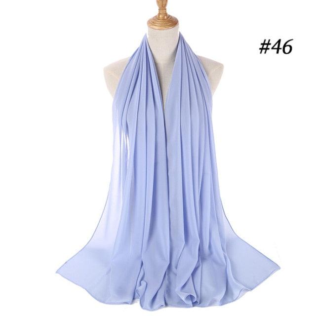 Winter Fashion Long Solid Color Soft Muslim Bubble Chiffon Hijab Scarf Shawls Hijab Elegant Scarf Wrap Lightweight Islamic Head Wear Escharpe Shawls Headband Wraps Lightweight Head Scarves Ladies Hijabs For  Women Stevvex
