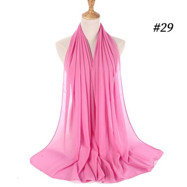 Winter Fashion Long Solid Color Soft Muslim Bubble Chiffon Hijab Scarf Shawls Hijab Elegant Scarf Wrap Lightweight Islamic Head Wear Escharpe Shawls Headband Wraps Lightweight Head Scarves Ladies Hijabs For  Women Stevvex