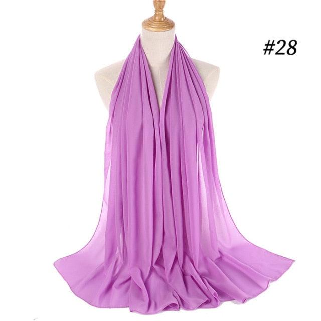 Winter Fashion Long Solid Color Soft Muslim Bubble Chiffon Hijab Scarf Shawls Hijab Elegant Scarf Wrap Lightweight Islamic Head Wear Escharpe Shawls Headband Wraps Lightweight Head Scarves Ladies Hijabs For  Women Stevvex