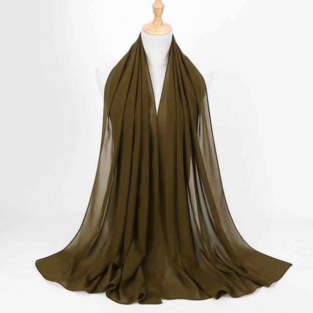 Winter Fashion Long Solid Color Soft Muslim Bubble Chiffon Hijab Scarf Shawls Hijab Elegant Scarf Wrap Lightweight Islamic Head Wear Escharpe Shawls Headband Wraps Lightweight Head Scarves Ladies Hijabs For  Women Stevvex